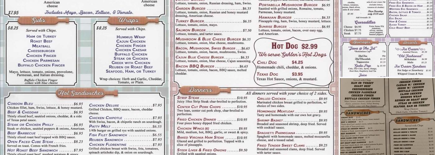 Collegiate Menu