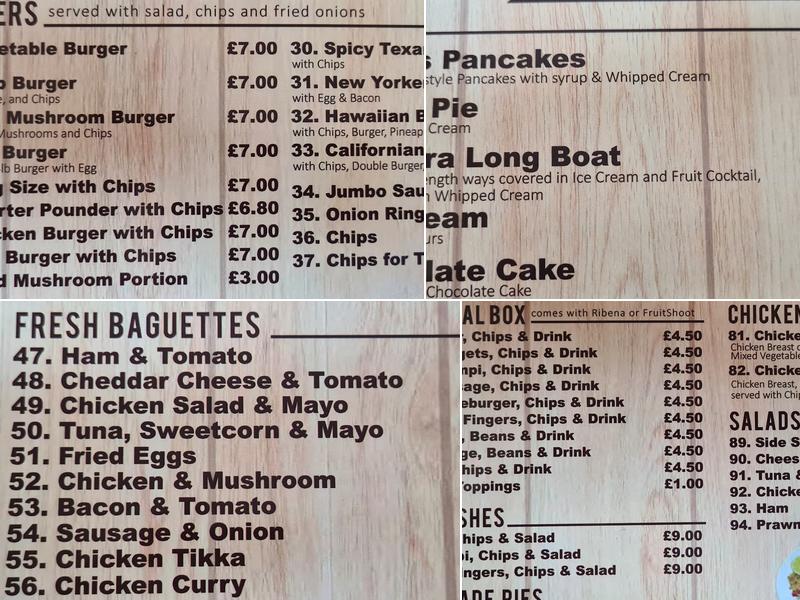 Blue Corner Cafe Menu