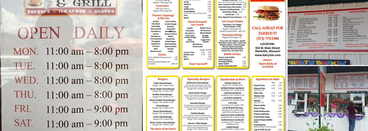 Dairy Isle & Grill Menu
