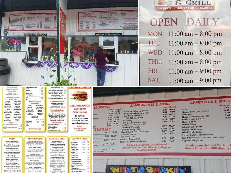 Dairy Isle & Grill Menu