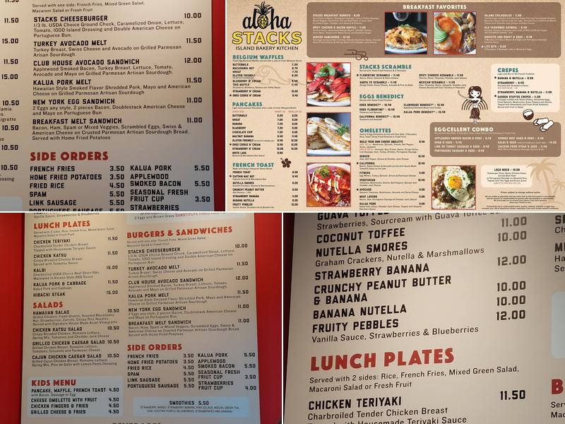 Stacks Pancake House Menu