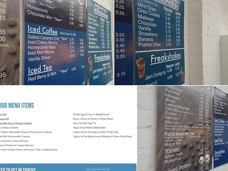 Bewiched Coffee Higham Ferrers Menu