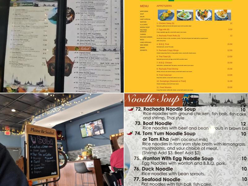 Rachada Thai Cuisine Menu