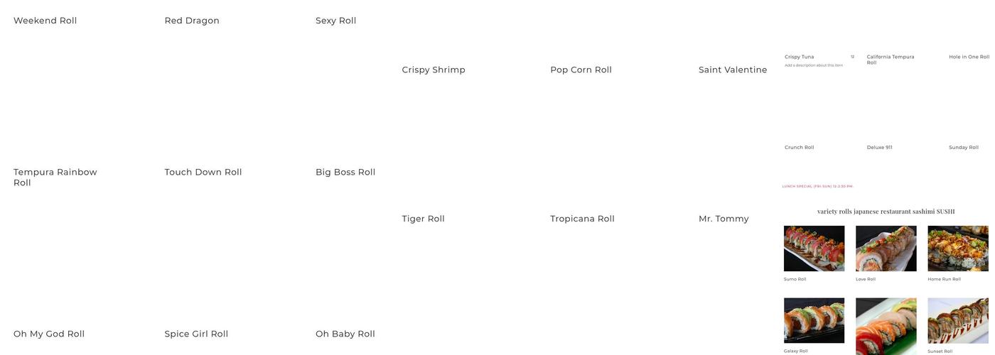 Sushi Planet (Moorpark) Menu