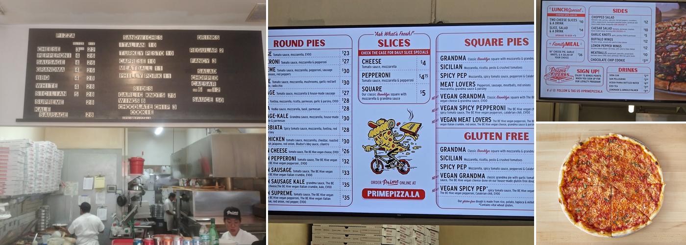 Prime Pizza Menu