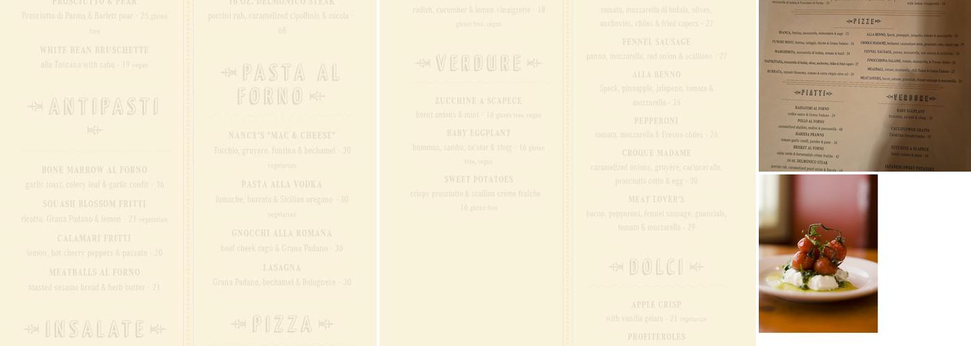 Pizzeria Mozza Menu
