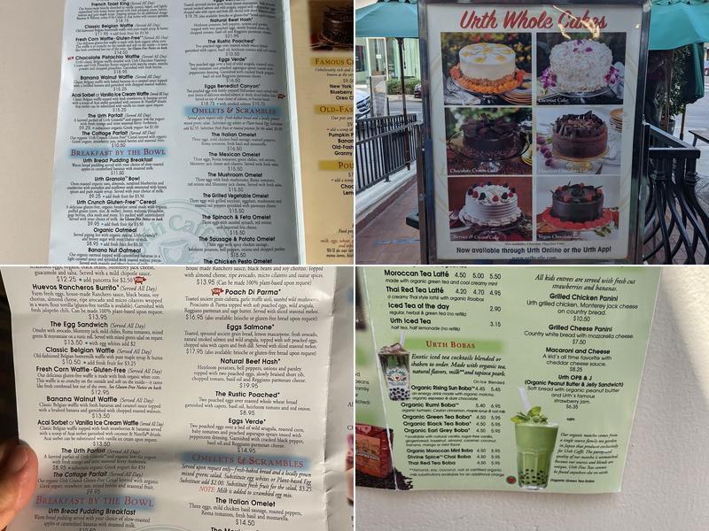 Urth Caffe Melrose Menu