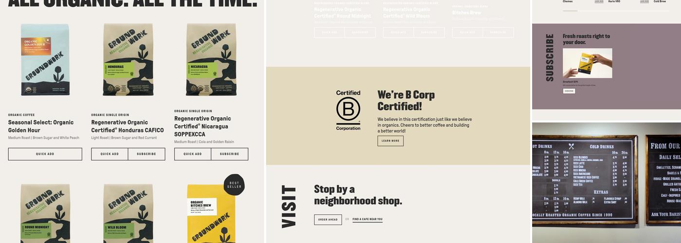 Groundwork Coffee Co. Menu