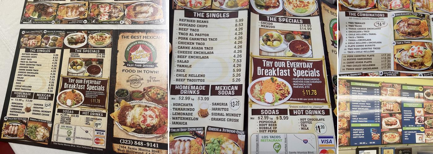 Los Tacos Menu