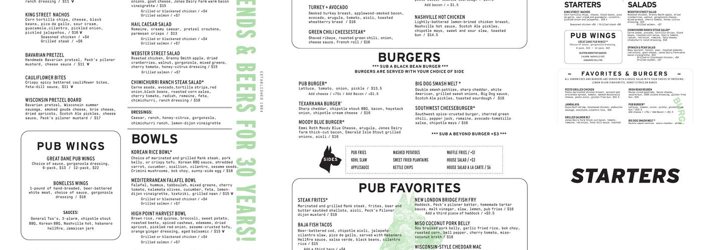 Great Dane Pub & Brewing Co. - Wausau Menu