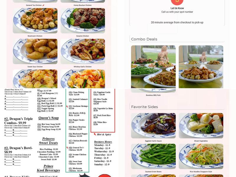 9 Dragons Menu