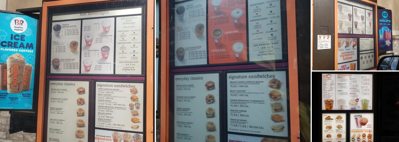 Dunkin' Menu