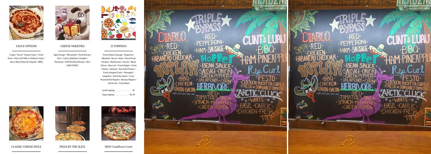 Goodman's American Pie Menu