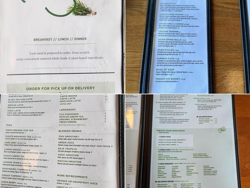 Hugo's Restaurant Menu