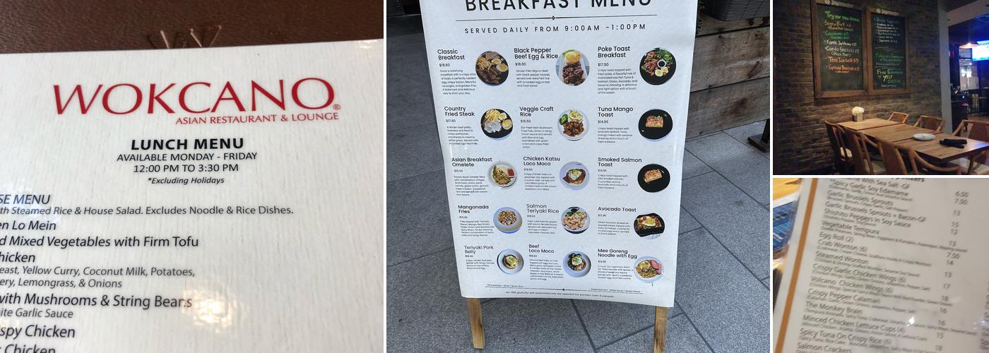 WOKCANO Asian Restaurant & Bar Menu