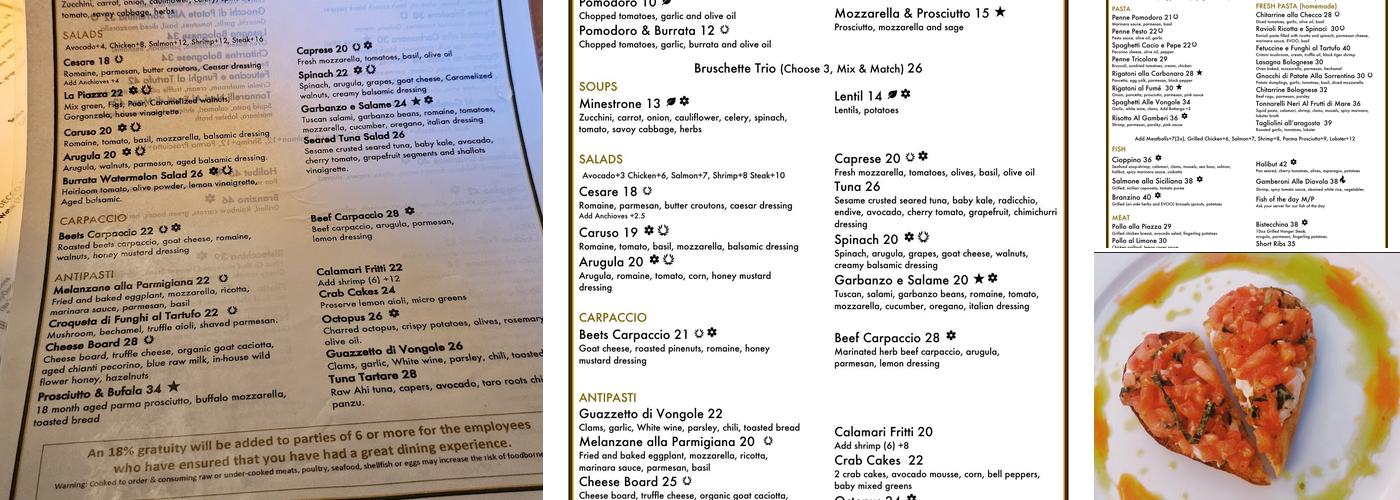 La Piazza Menu