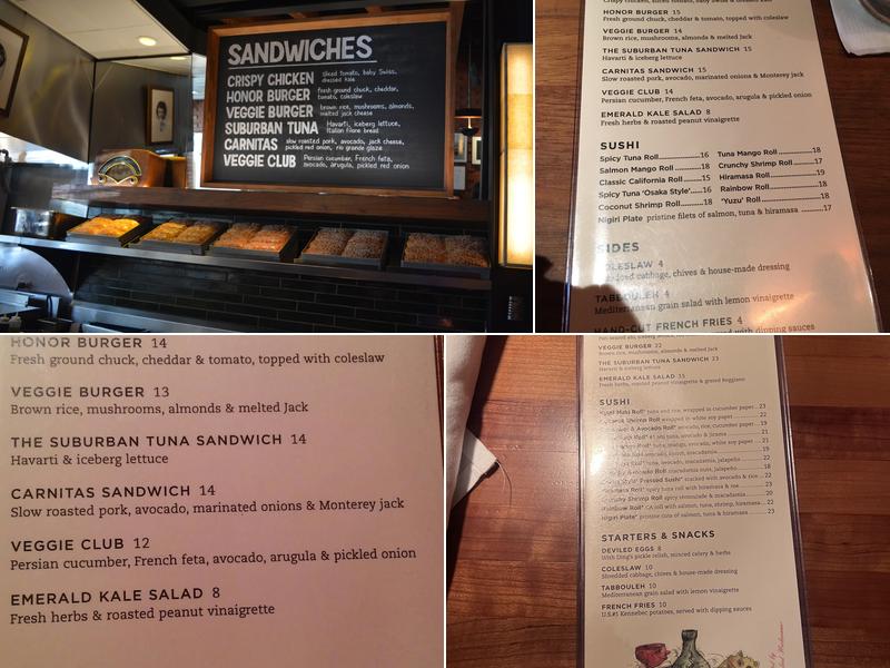 Honor Bar Menu
