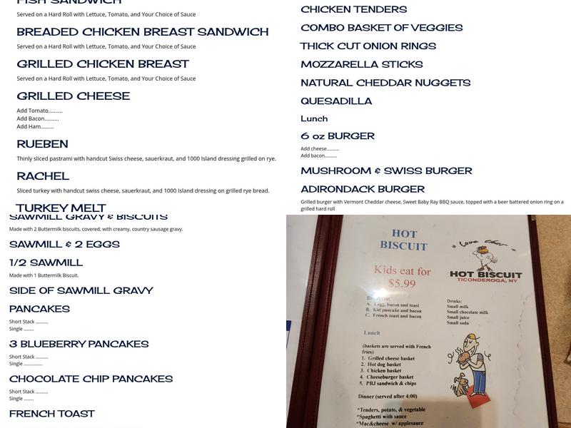 Hot Biscuit Diner Menu
