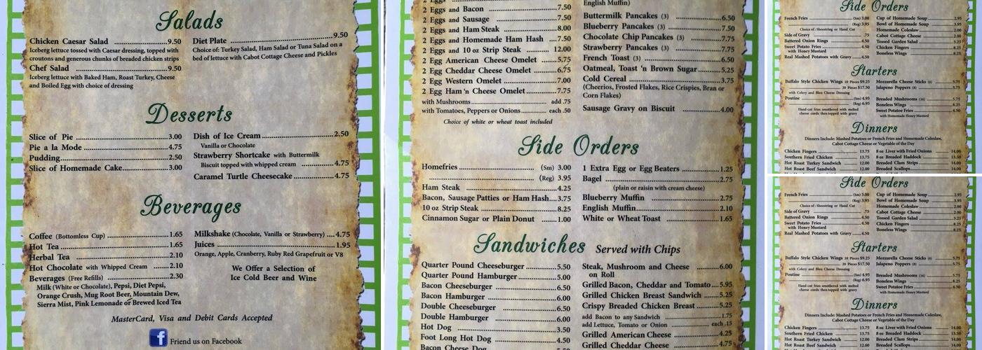 Halfway Diner Menu