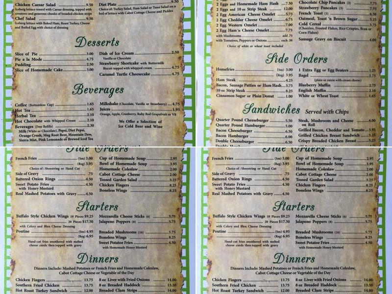 Halfway House Menu