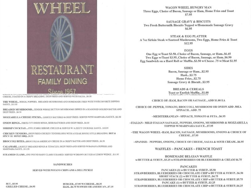 Wagon Wheel Menu