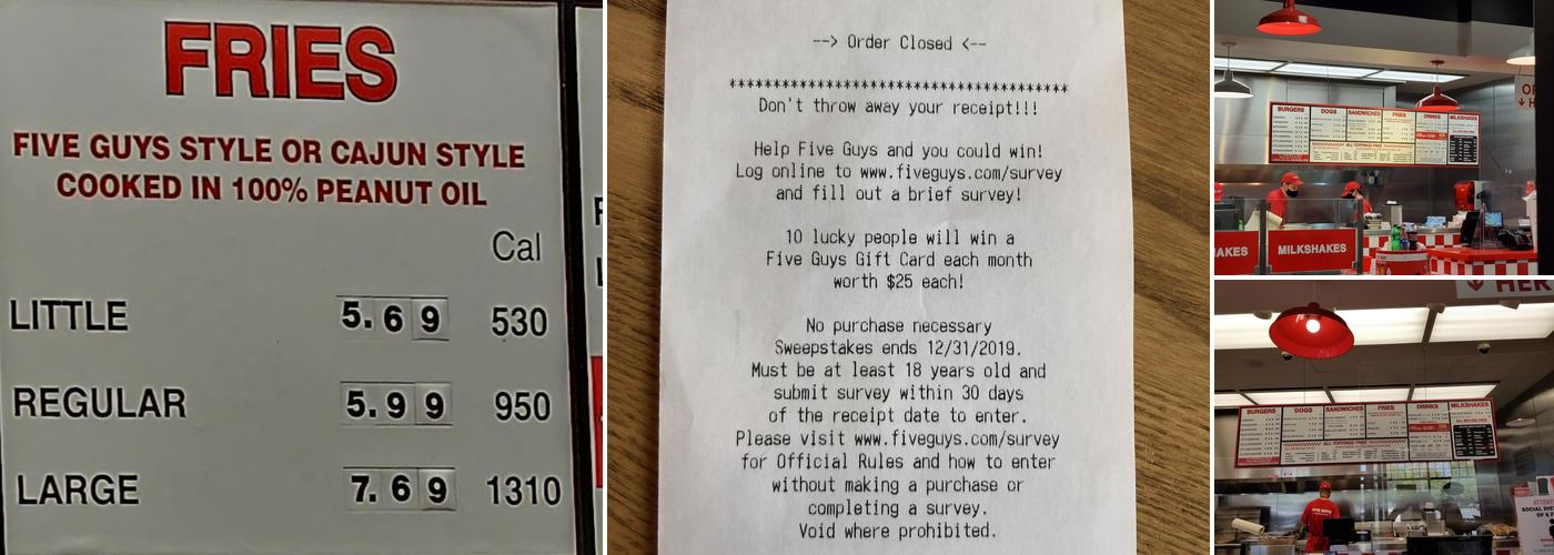 Five Guys Menu