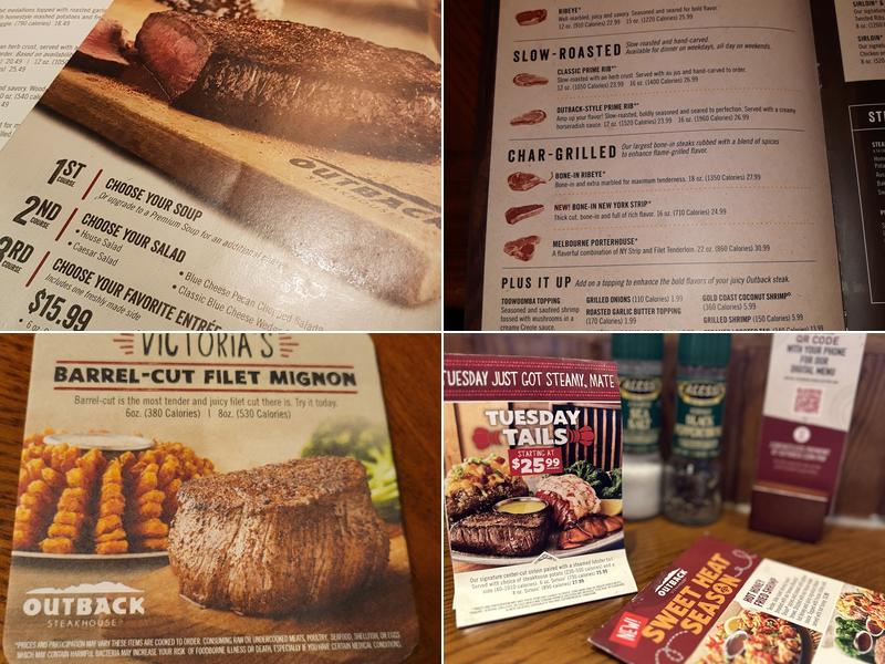 Outback Steakhouse Menu