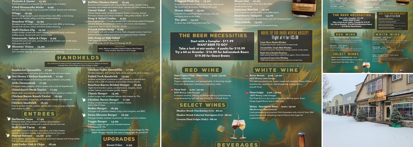 Moose Tooth Grill Menu
