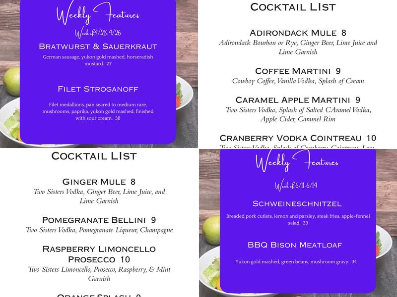 Jack's American Bistro Menu