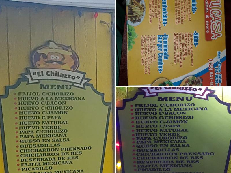 El Chilazzo Menu