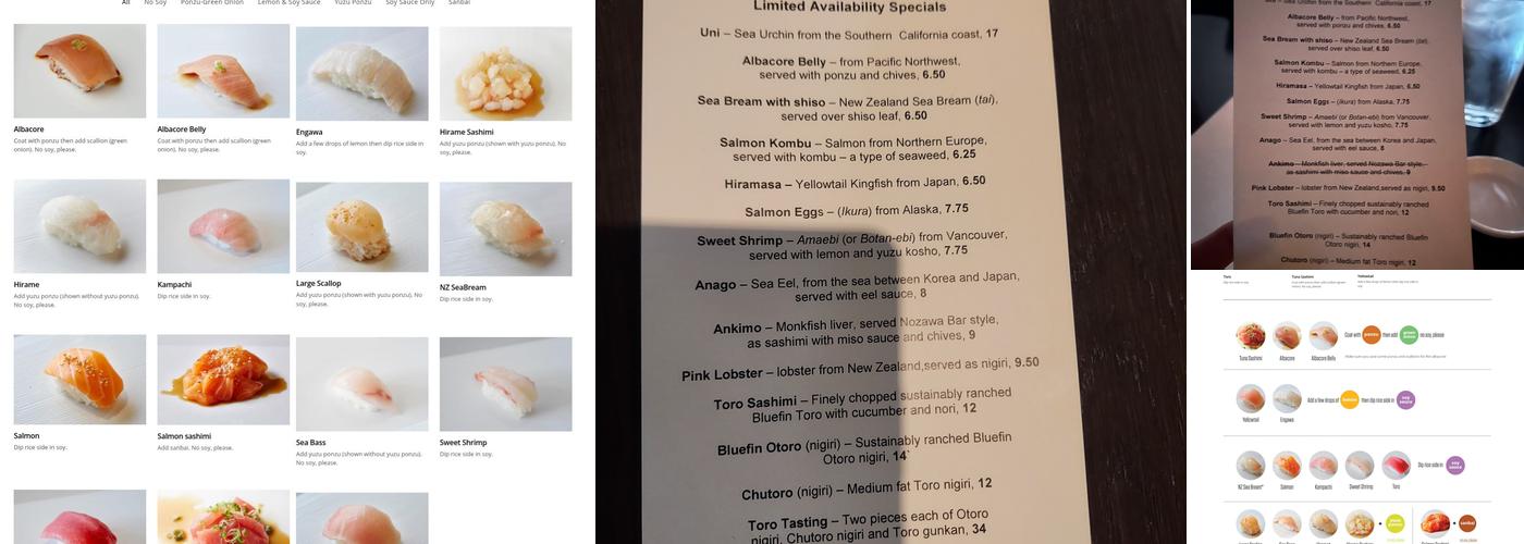 SUGARFISH by sushi nozawa Menu