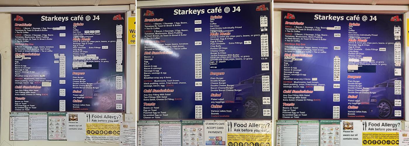 Starkeys Café @ J4 Menu