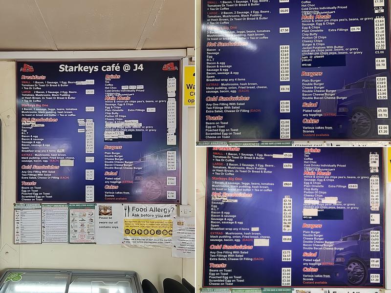 Starkeys Café @ J4 Menu