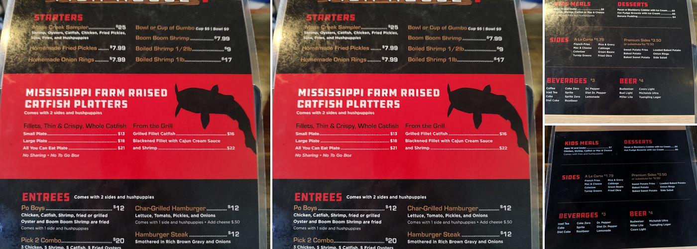 Moss Creek Fish House Menu