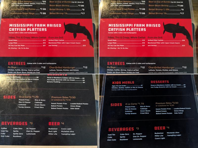 Moss Creek Fish House Menu