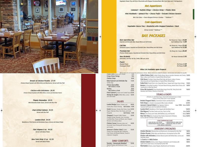Jameson’s Charhouse Menu
