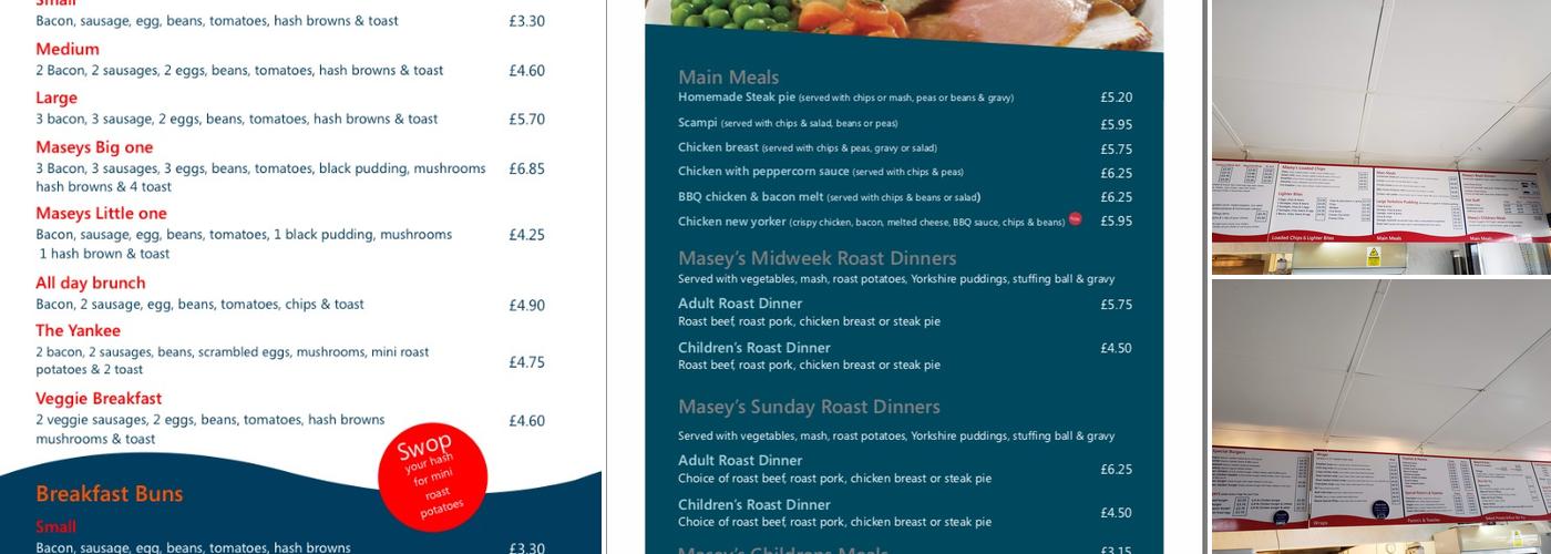 Maseys Cafe Menu