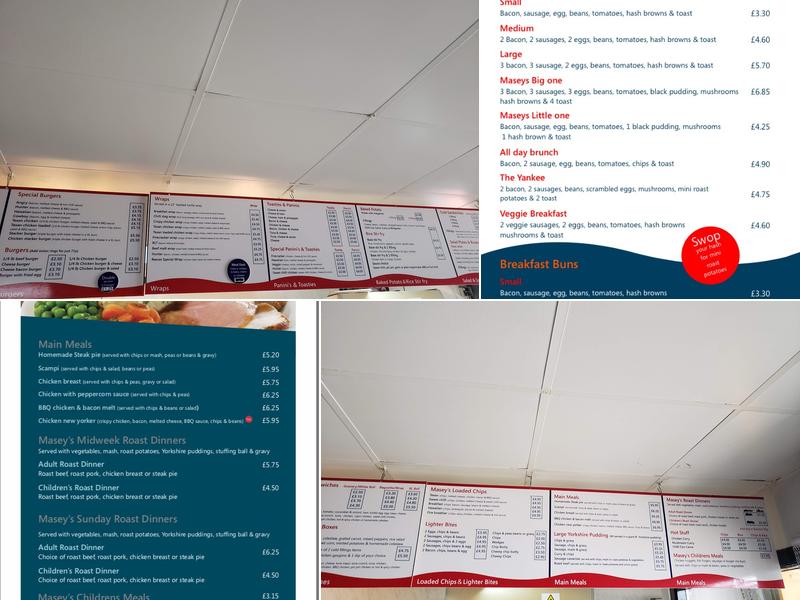 Maseys Cafe Menu
