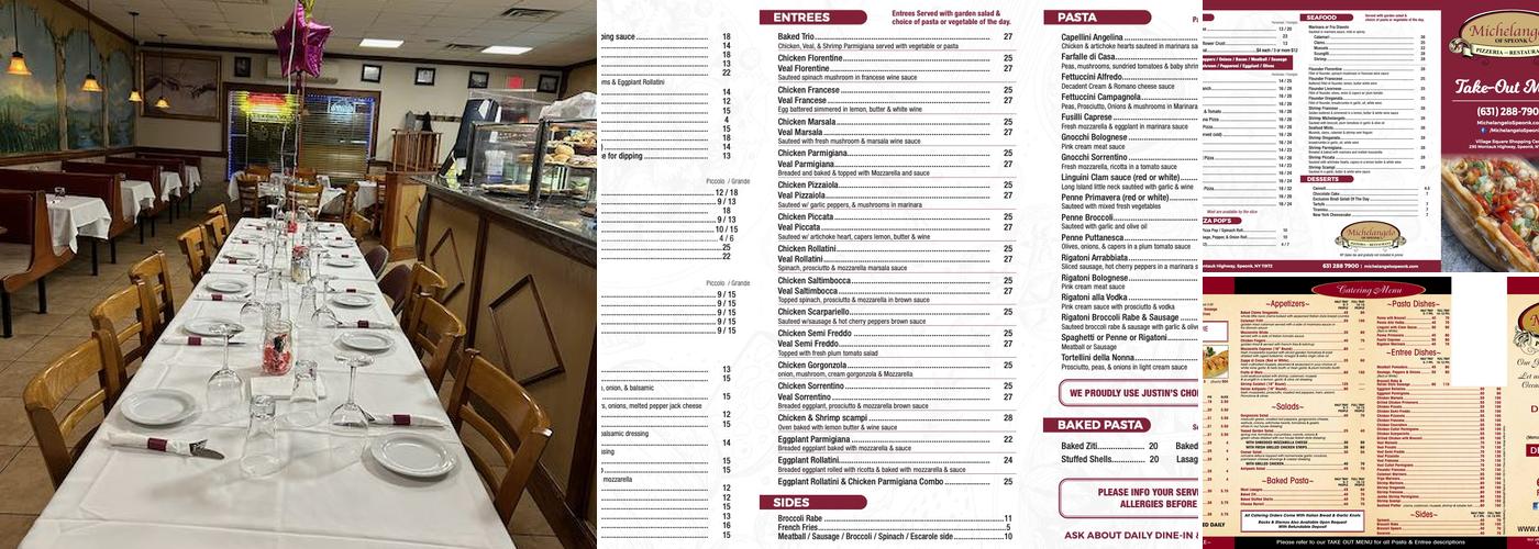 Michelangelo of Speonk Menu