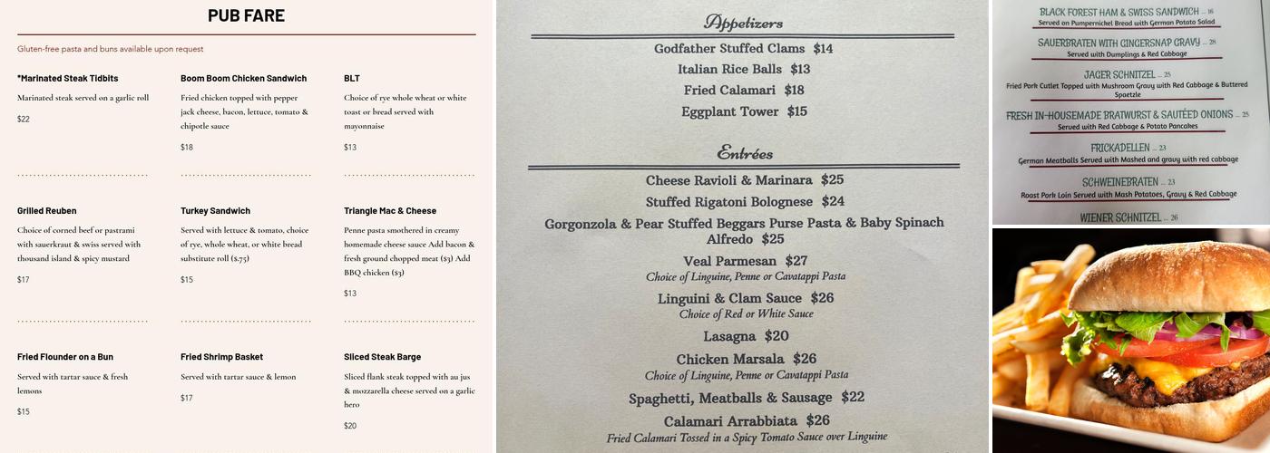 Triangle Pub Menu