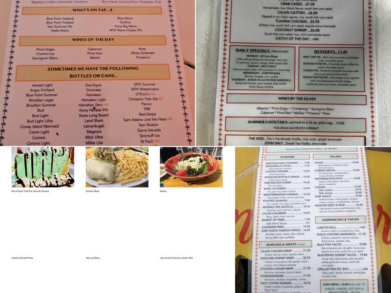 John Scott's Surf Shack Menu