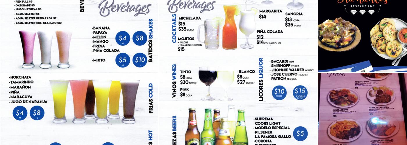 Three Diamonds Restaurant Menu