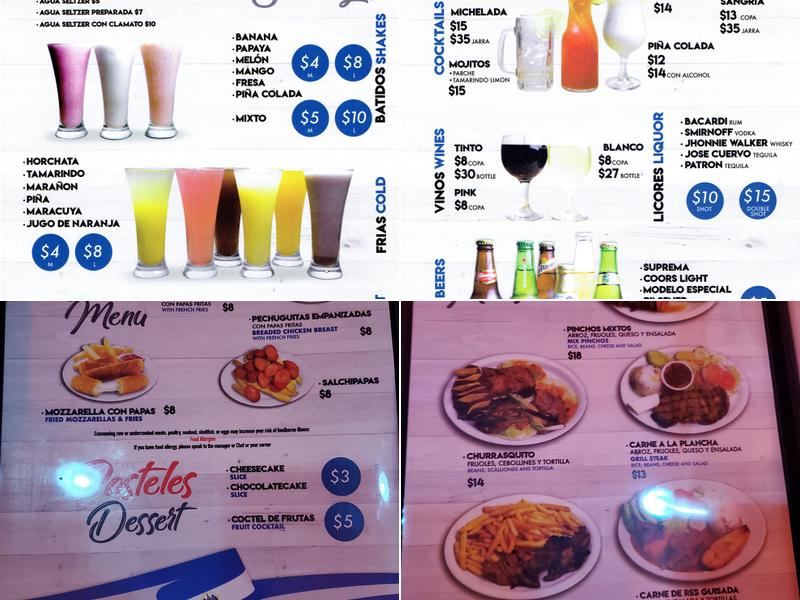 Three Diamonds Restaurant Menu