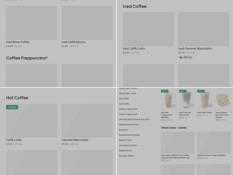 Starbucks Coffee Menu