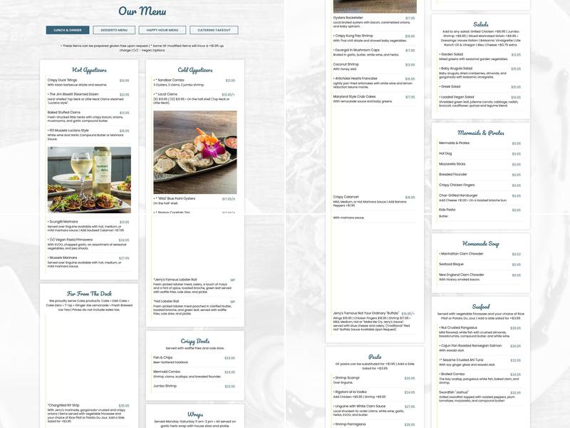 Jerry and The Mermaid Menu