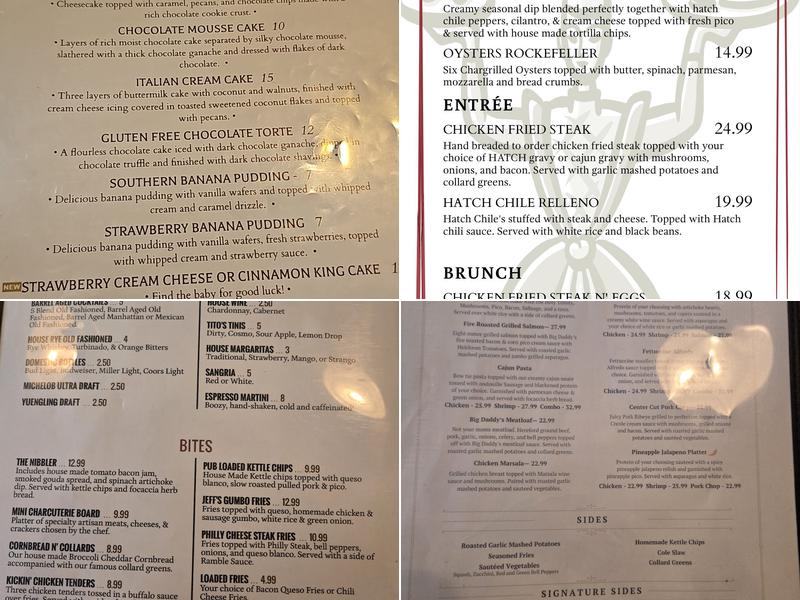 Ramble Creek Grill Menu