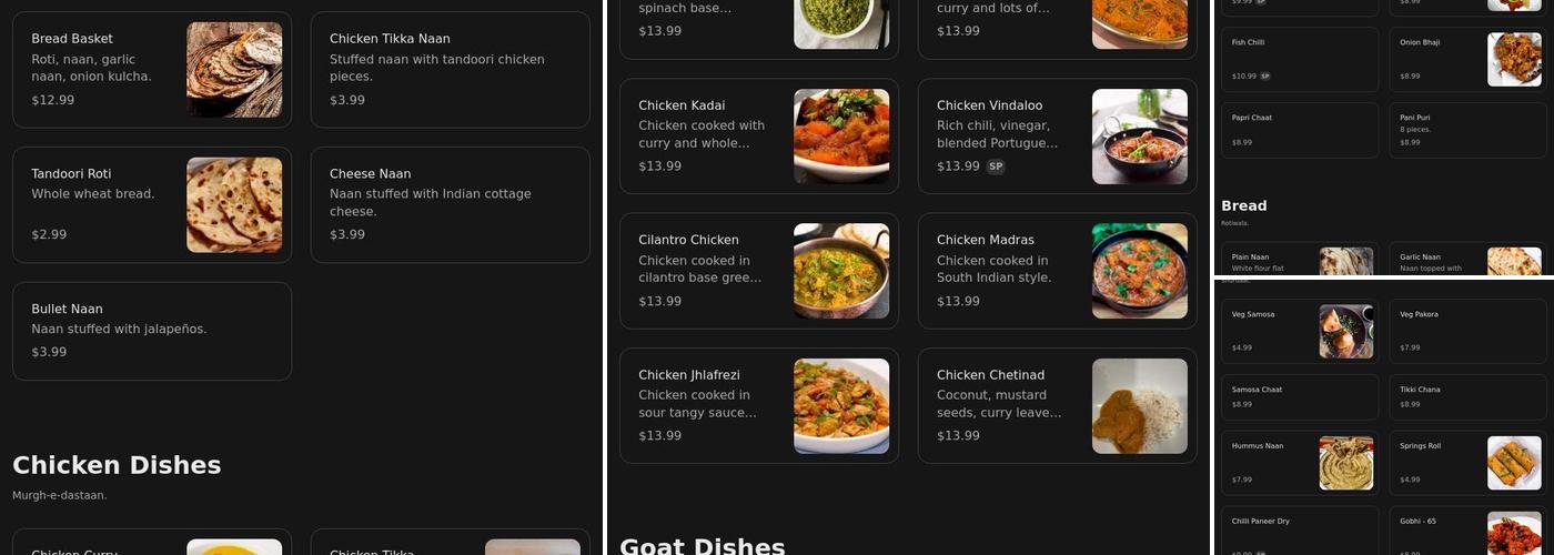 Kurrywalah Menu