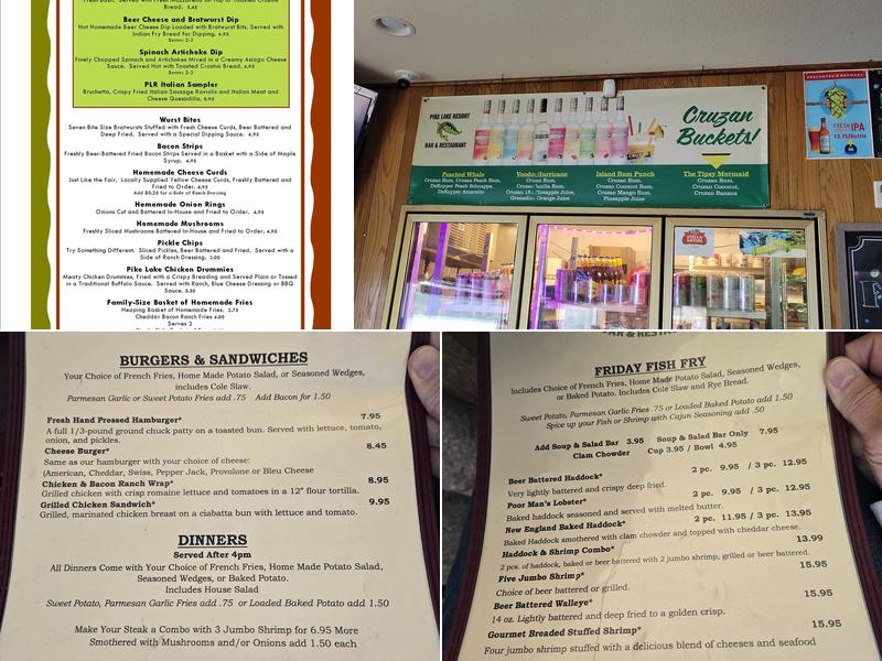Pike Lake Resort Menu