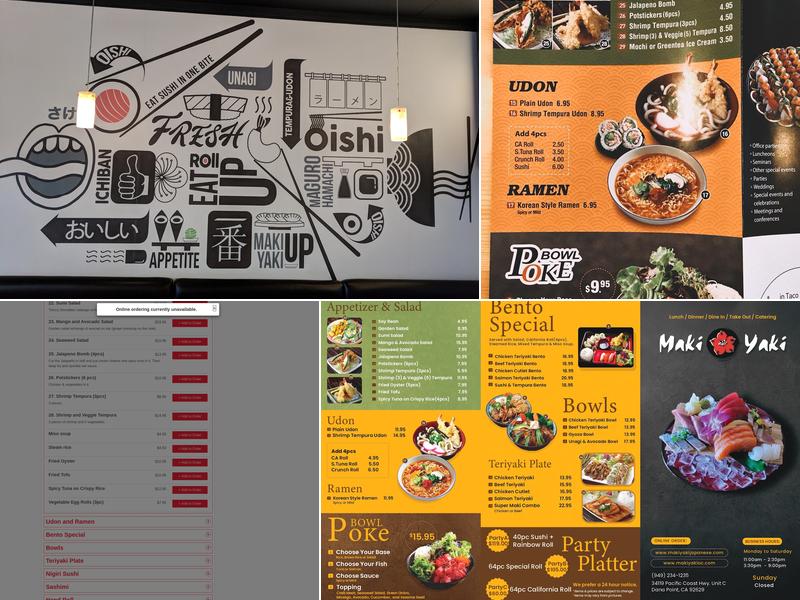 Maki Yaki Japanese Restaurant Menu