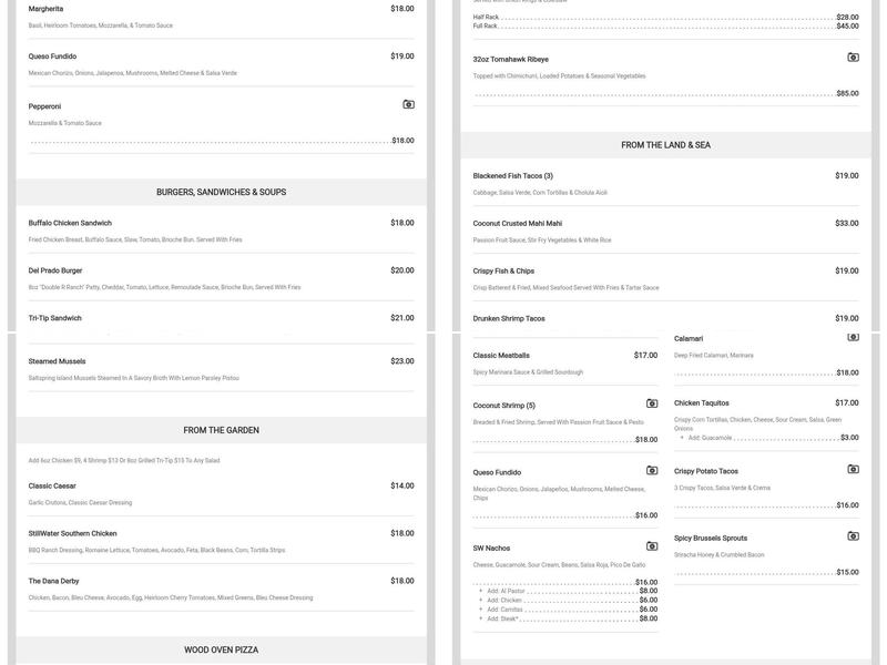 StillWater Spirits & Sounds Menu